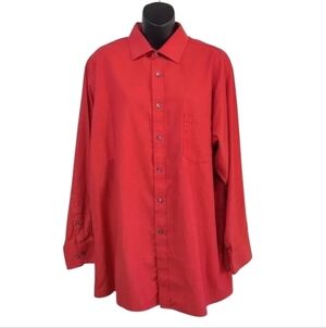 Arrow Men's Red Button Down Shirt Size 17 32/33